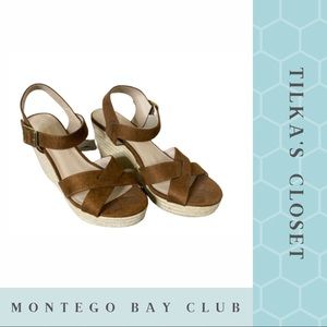 #22 Montego Bay Club Womens Wedge Heel Sandals